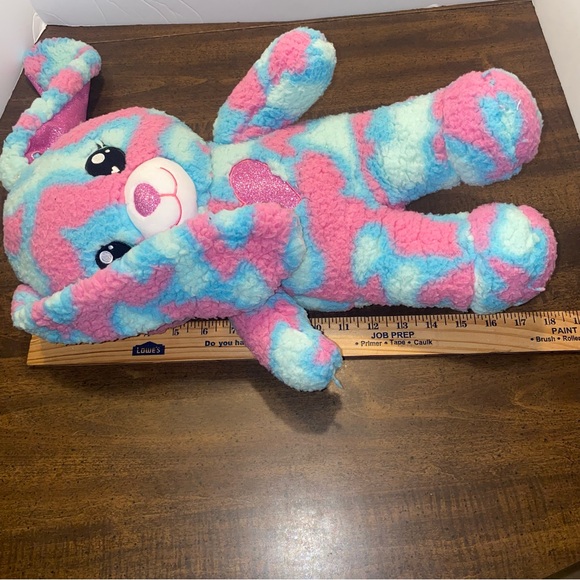 Build A Bear Spring Bunny Rabbit Blue Pink Tie Dye Pink Sparkly Ears Plush 17" - Picture 11 of 11